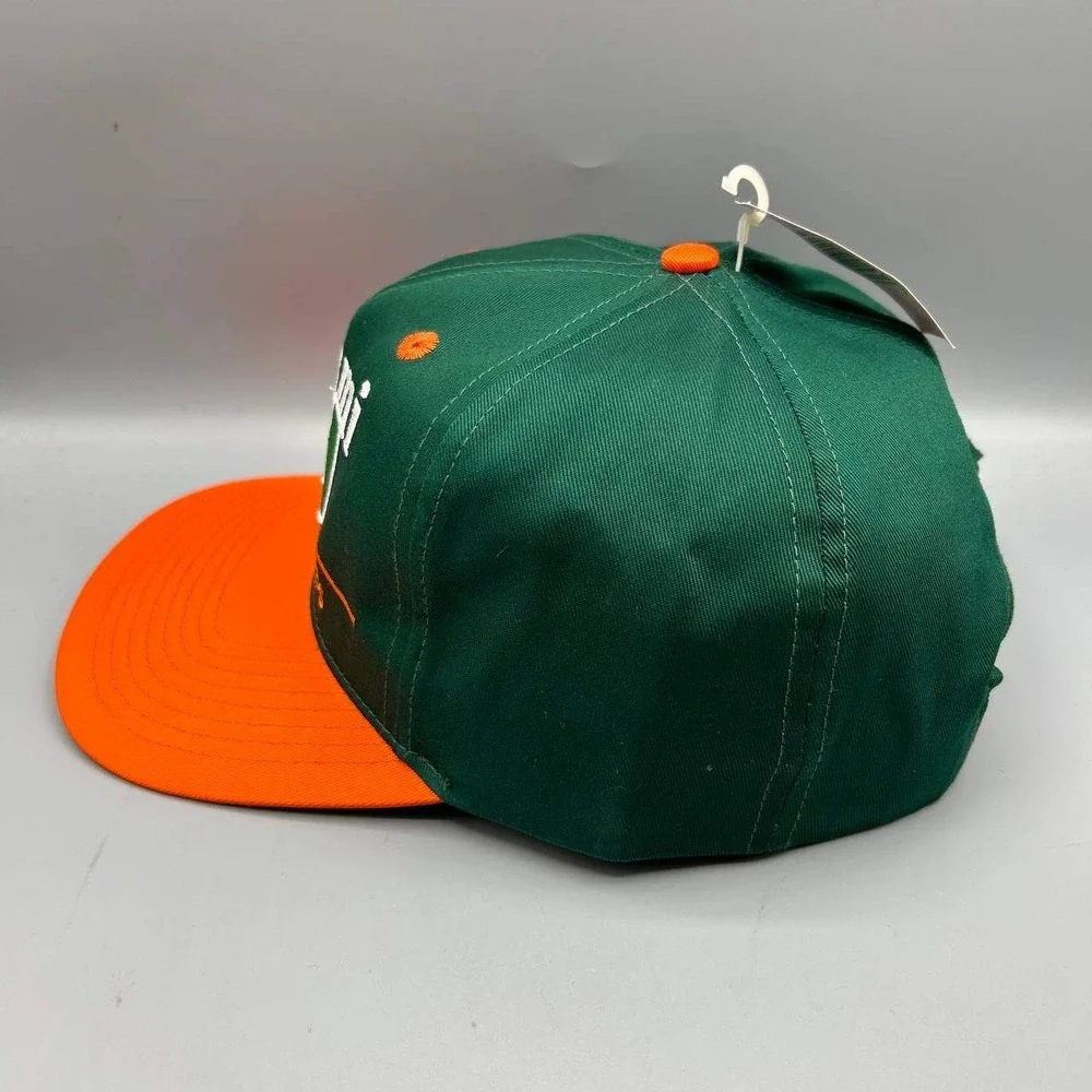 Vintage Miami Hurricanes Hat Men Green Twins Enterprise Snap Back Cap New